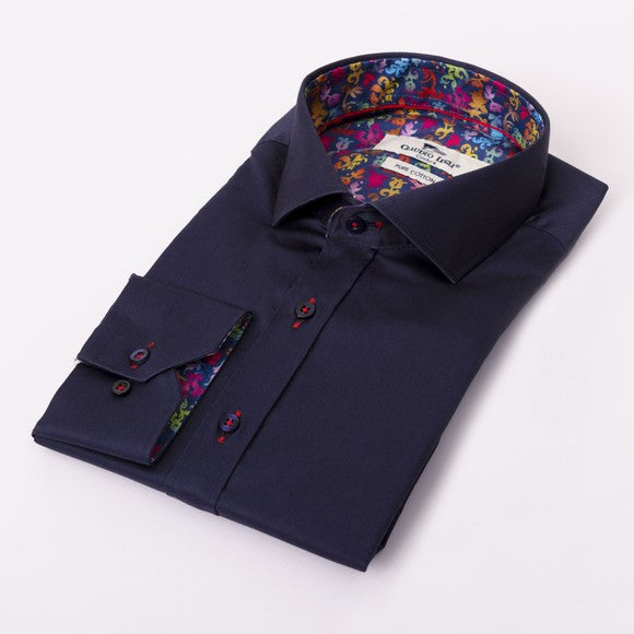 Detail Signature Plain Navy Shirt
