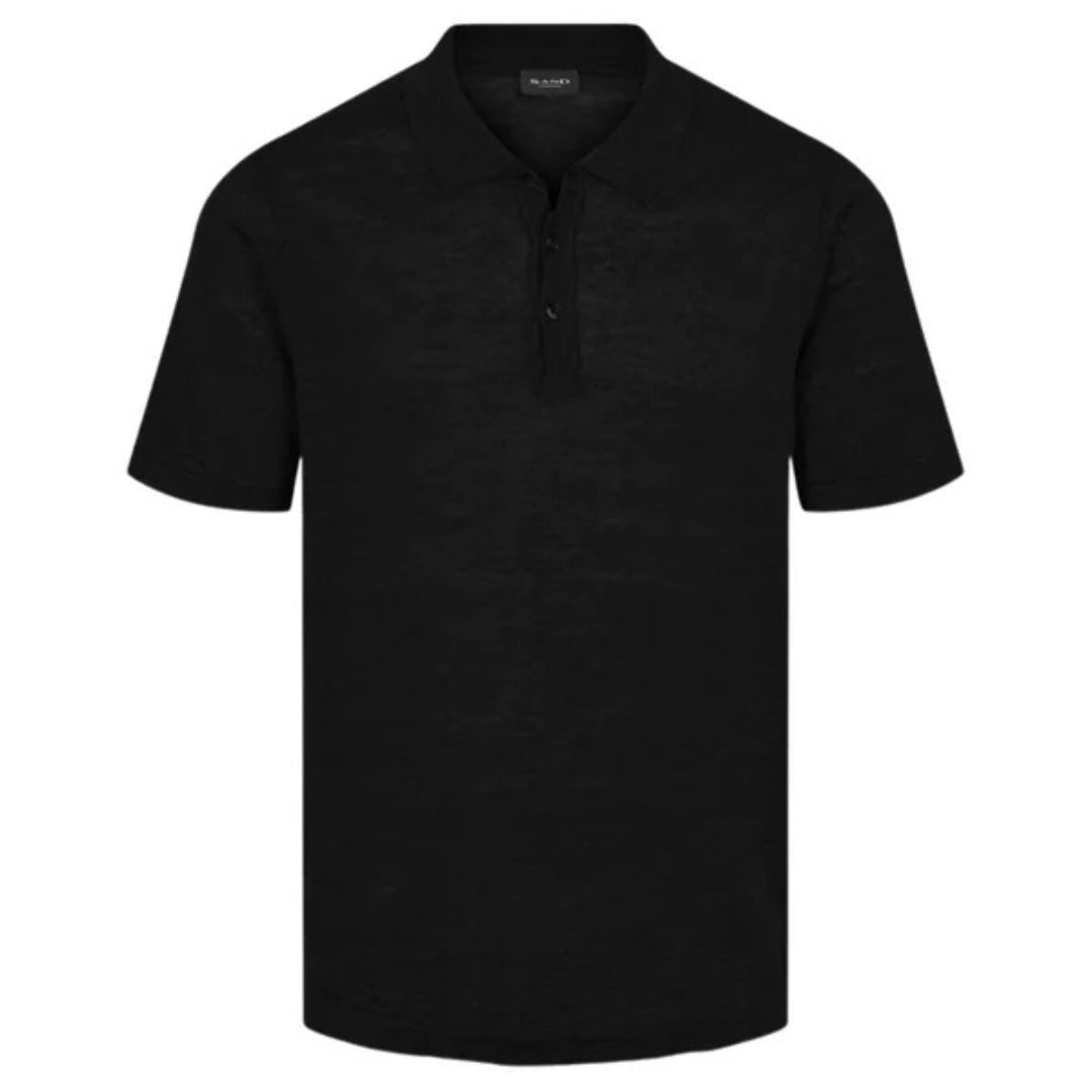 Rico Black Linen Polo Shirt