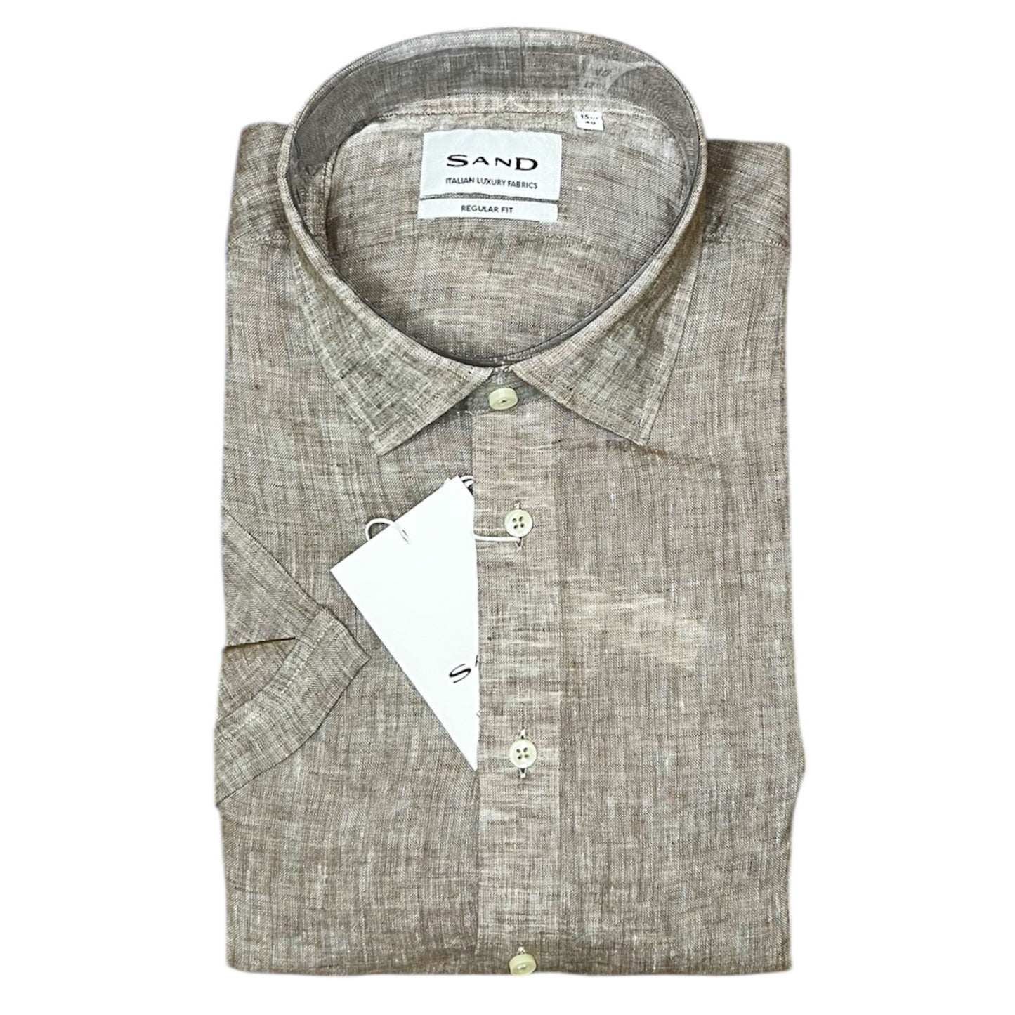 State Soft ST Short Sleeve Brown Linen Shirt