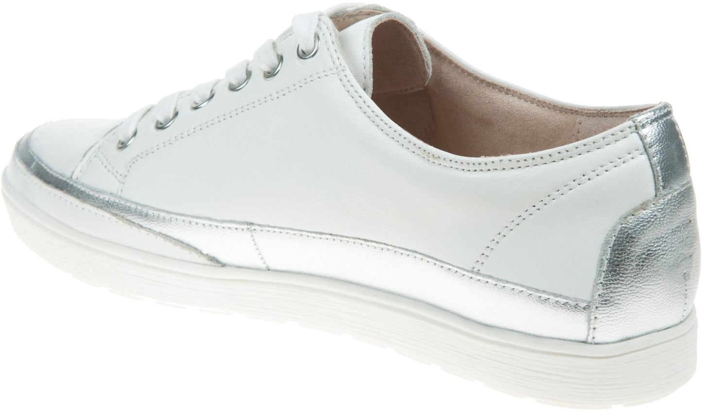Caprice white nappa leather lace up Trainer Only size 4 and 7 left