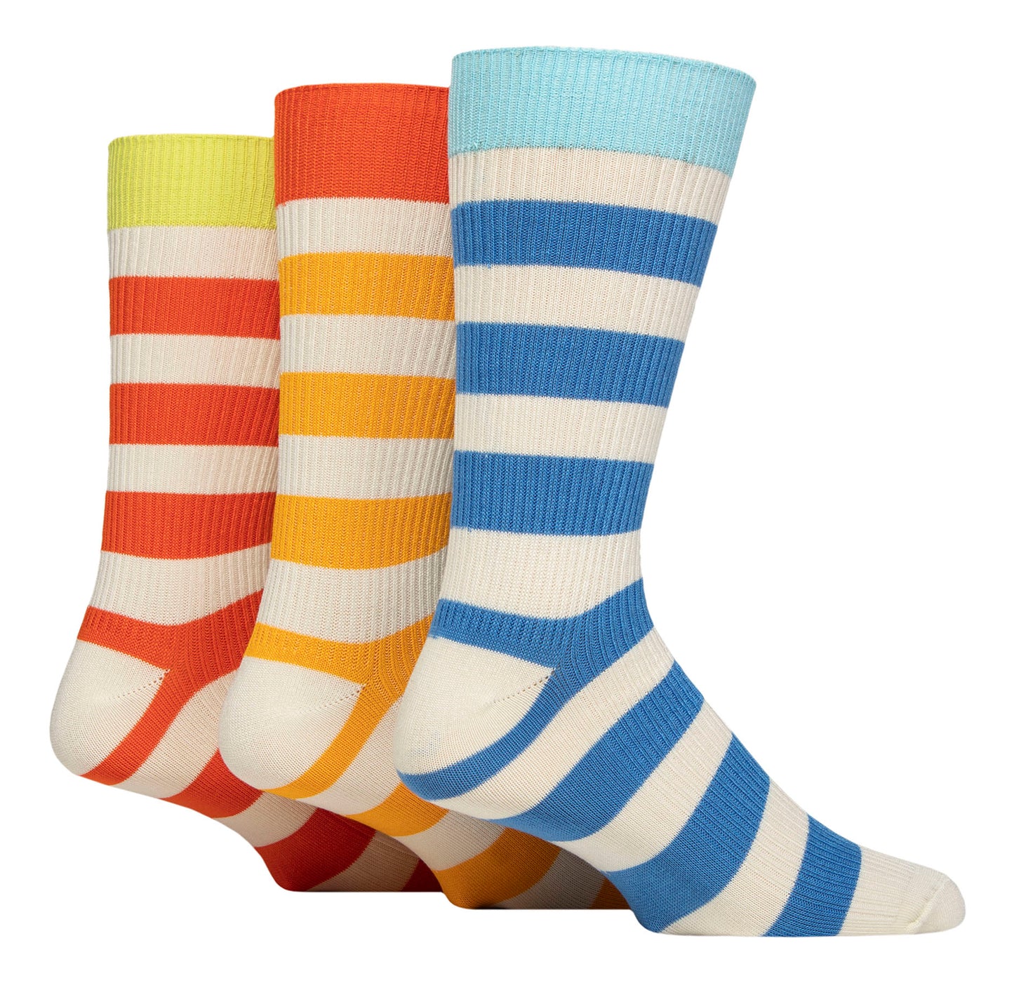 Glenmuir 1891 Bamboo Socks, Cream, blue, Mustard, Green.
