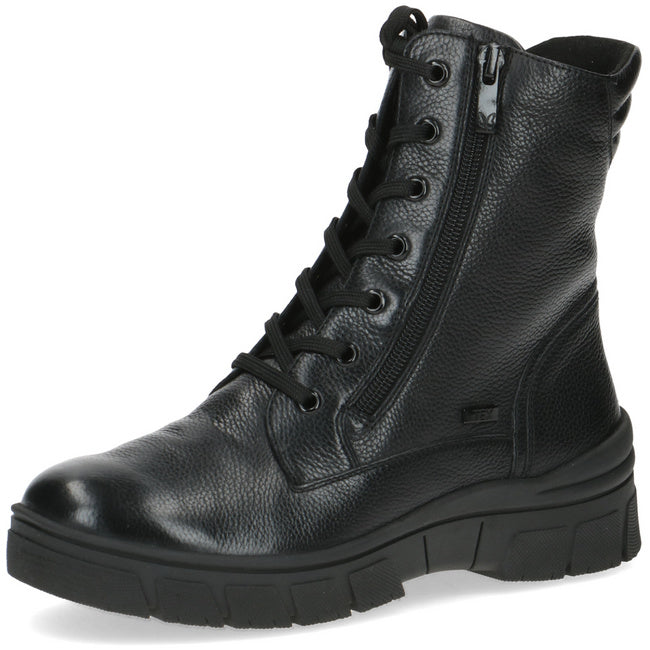 Caprice Black Nappa Lace up ankle boots with Side Zips. Only size 7.5 left.