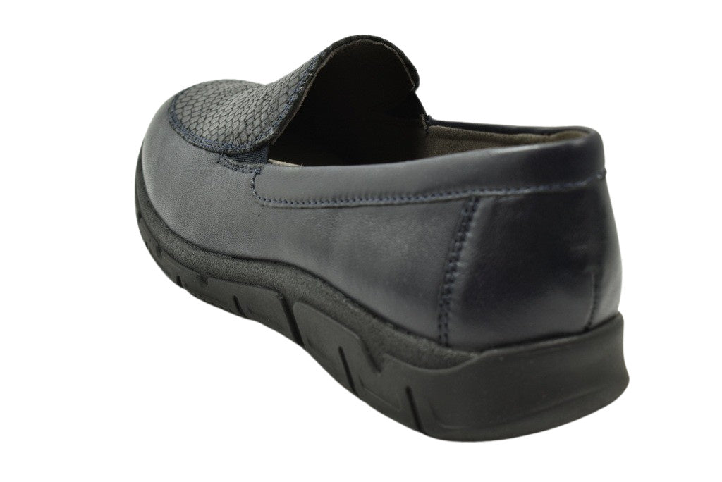 Caprice Navy Ocean Leather Loafer.