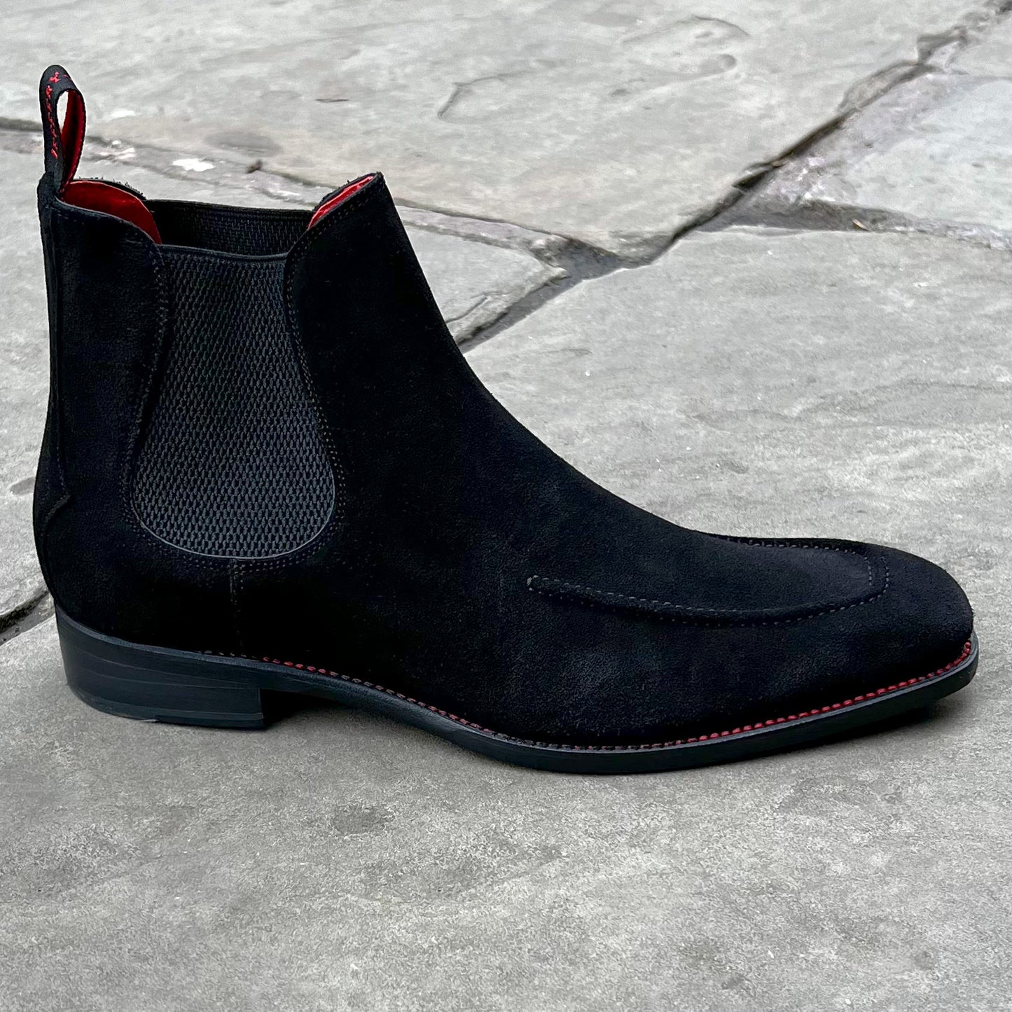 "Sybarite" Libertine Chelsea Boot Black Suede