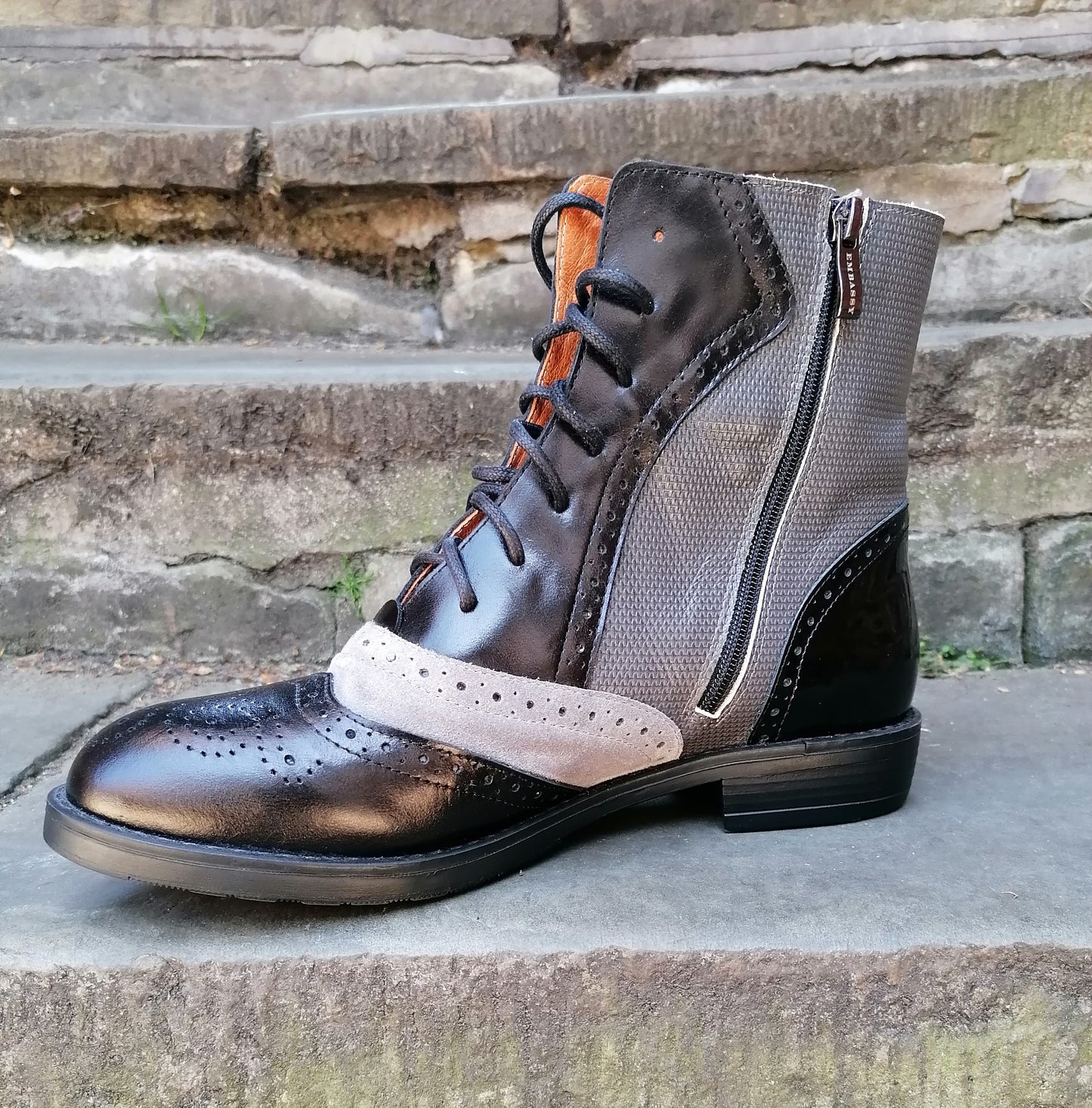 Embassy London Brick Lane Black and Grey Ankle Boot. Only sizes 5 and 8 left.