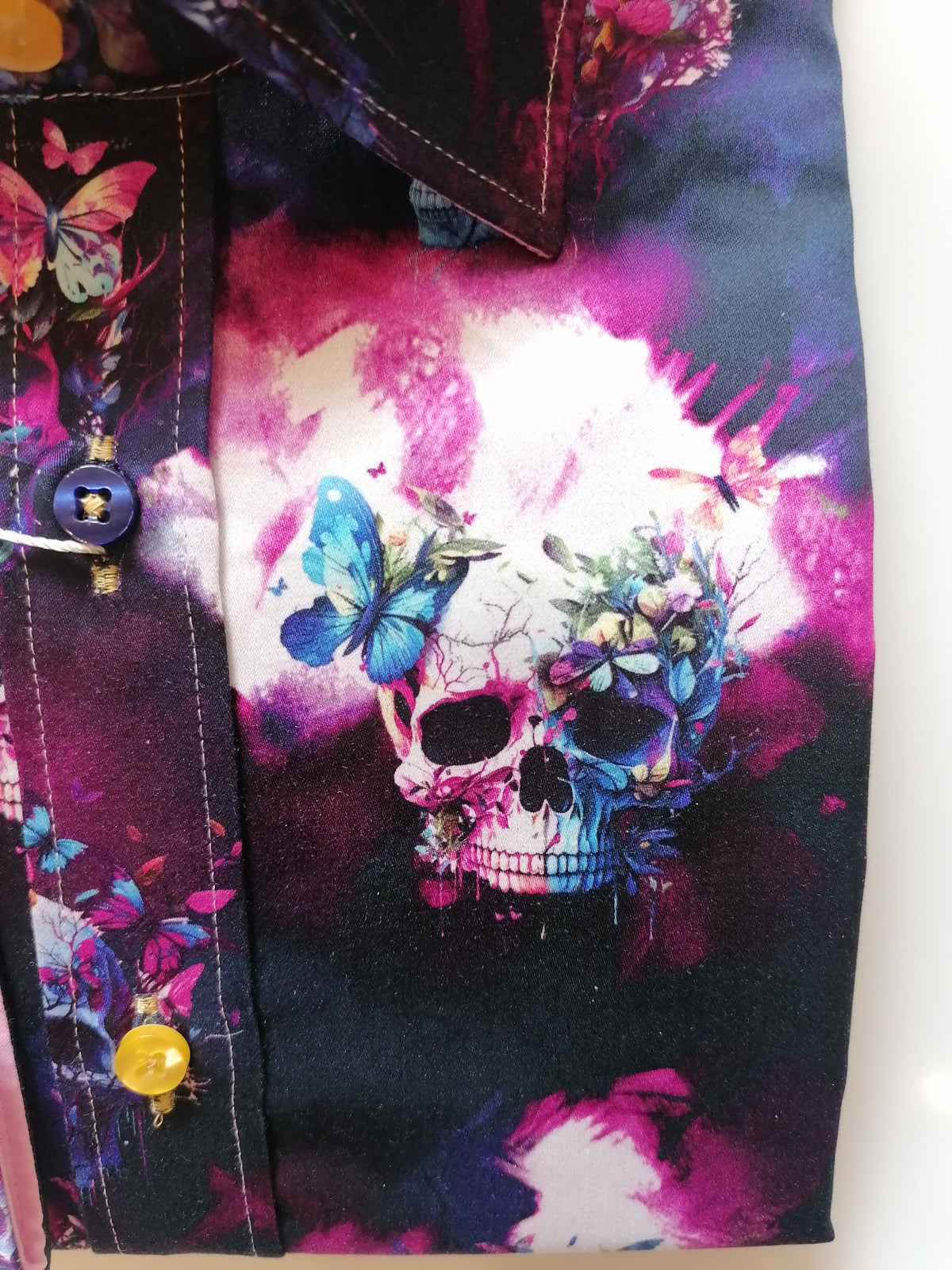 Purple Skulls & Butterfly Print shirt