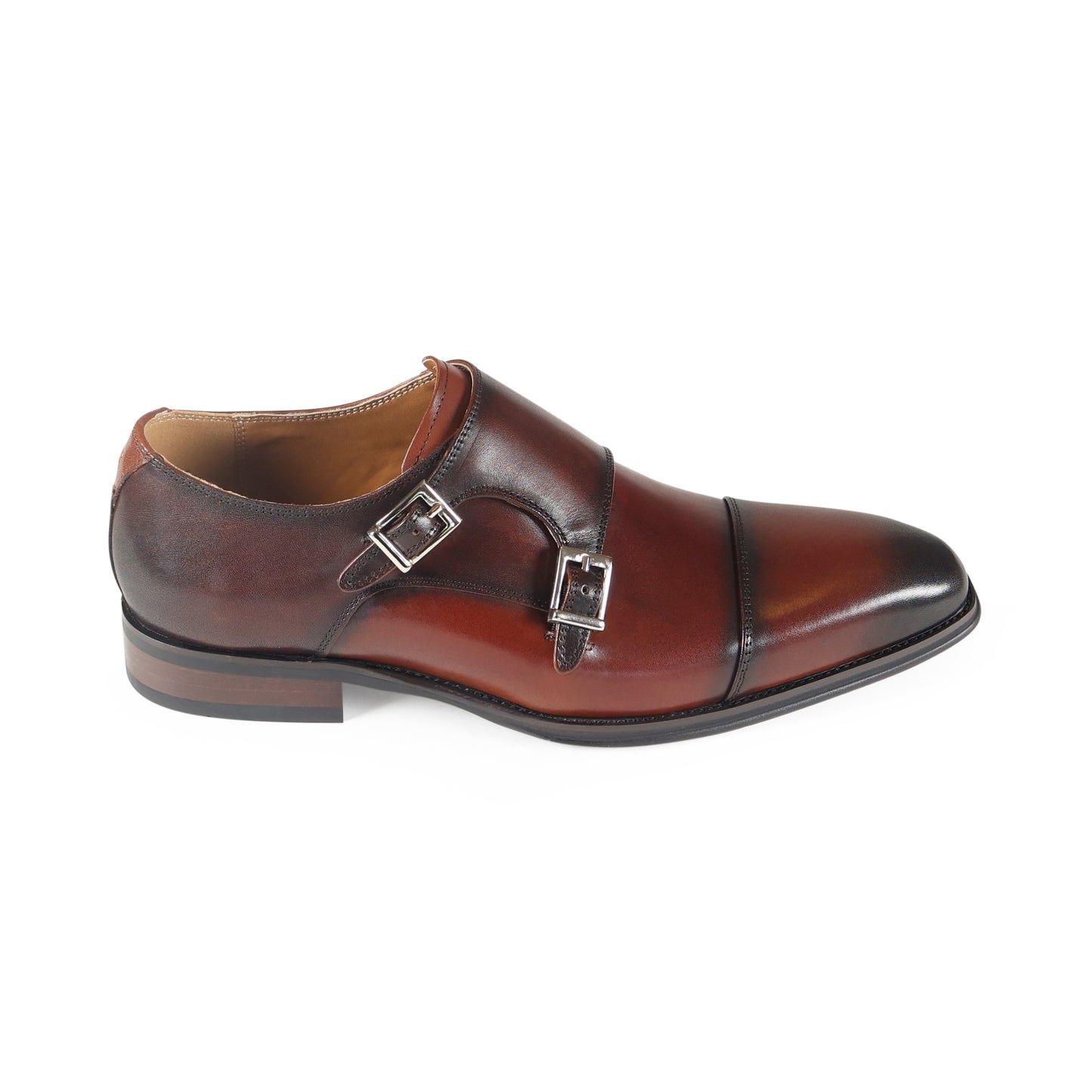 Lombardy Brown Double-Buckle Monk Shoe