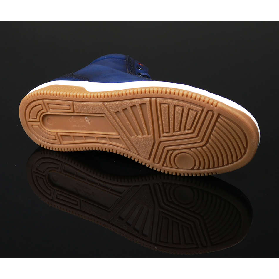 Jeffery West Apollo L061 Apolo Tormo Leather Hi-Top Trainer Washed Navy.