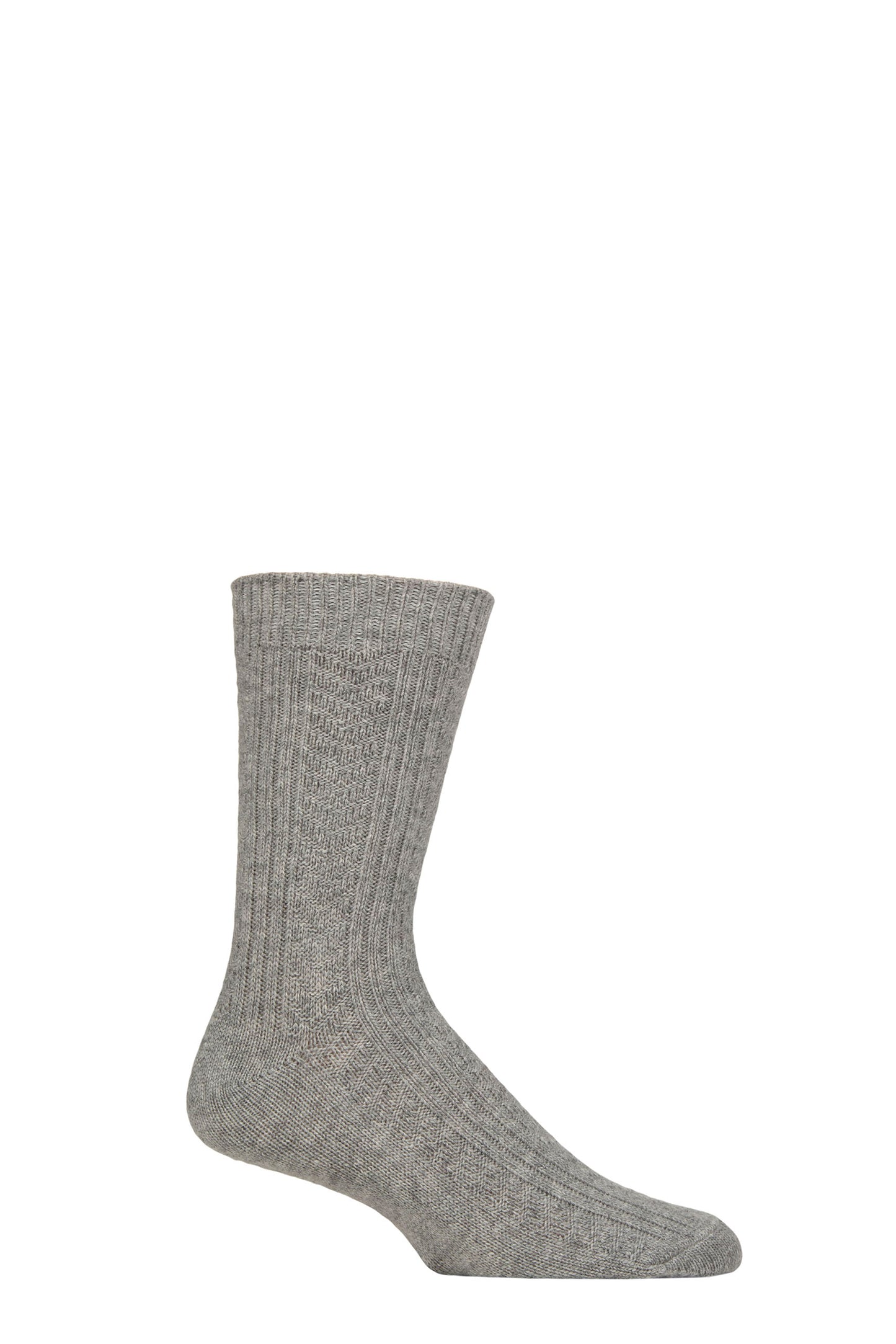 Glenmuir 1891 Cashmere & Merino Wool Blend Socks Light Grey.