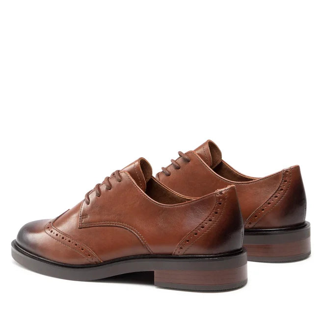 Caprice Cognac Lace up Brogue shoe.