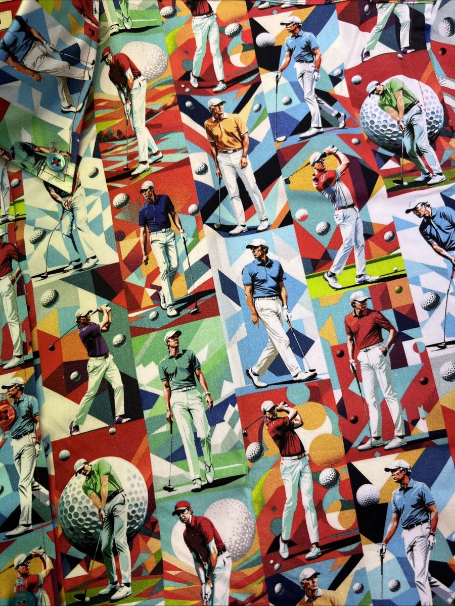 Men's Short Sleeve Golfing Blue