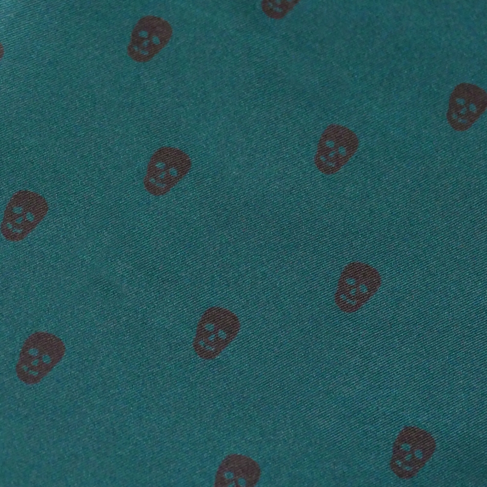 Jeffery West The Reaper Bottle Green Silk Scarf & Pocket Square