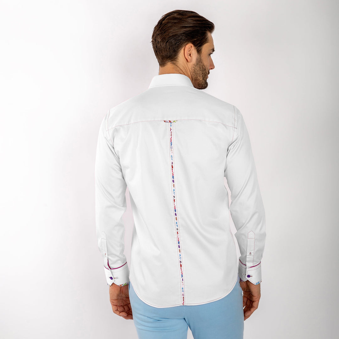 Detail Signature Plain White Shirt