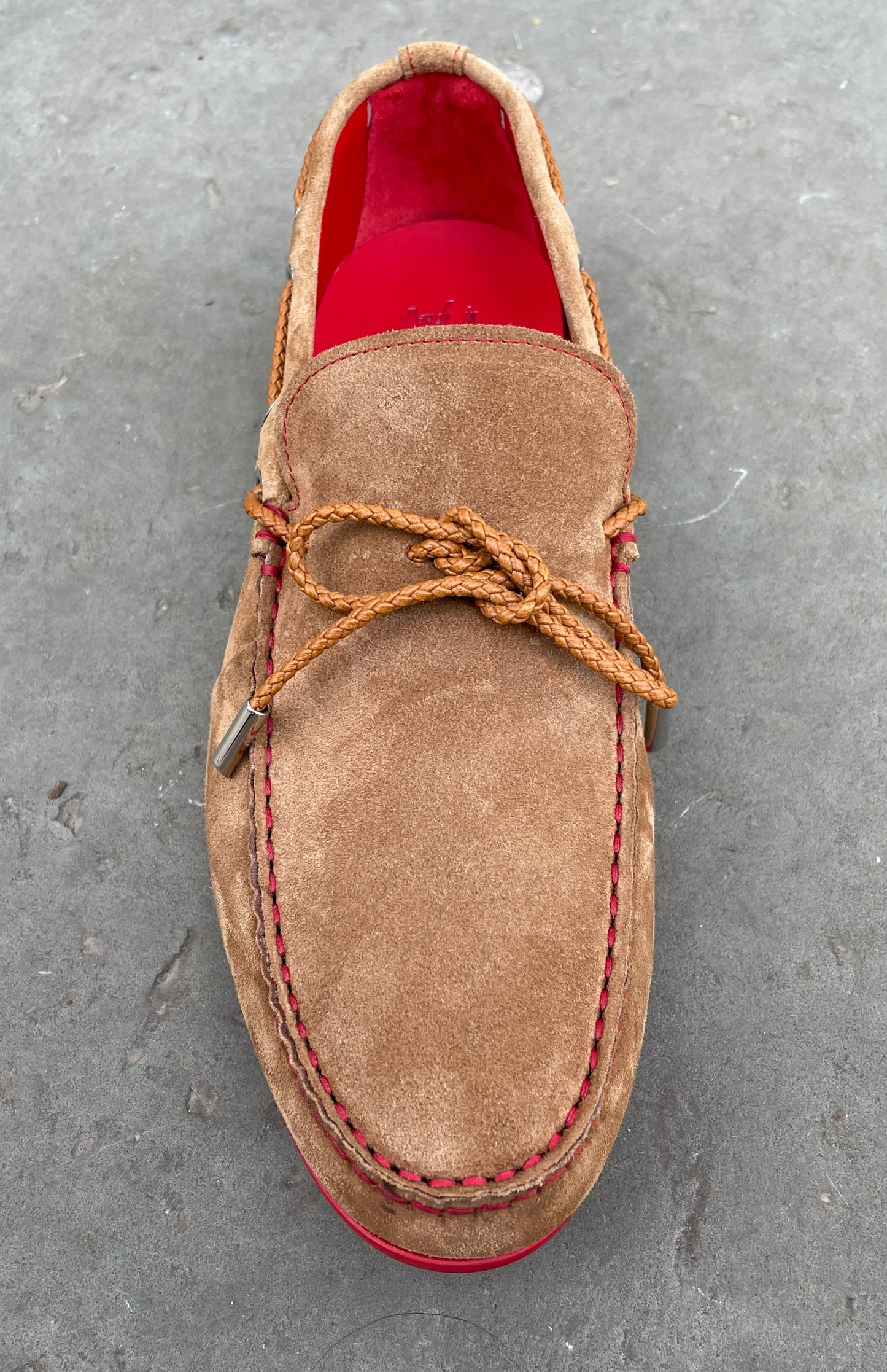 Jeffery West The Wag Suede Cognac Red Sole