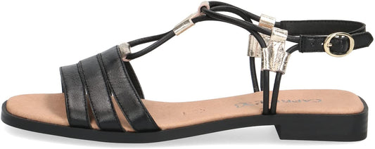 Caprice Black Comb leather Sandal. Only size 6.5 left.