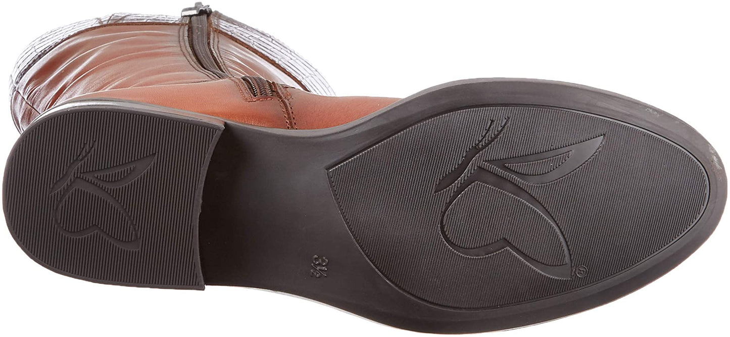 Caprice Long Cognac Croc Leather Boot, Only sizes 7.5 left.