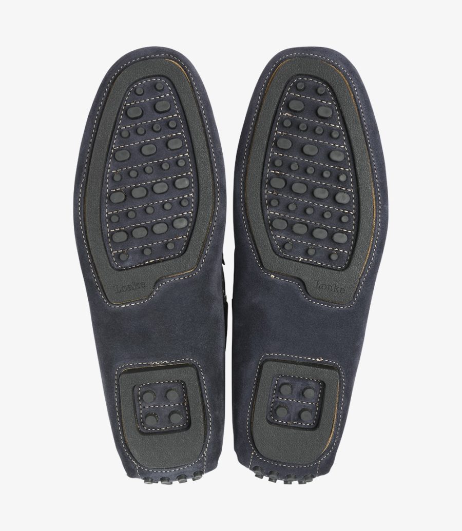Loake Lifestyle "Donington" Driving Moccasin Navy Blue Suede. Only size 7 left.