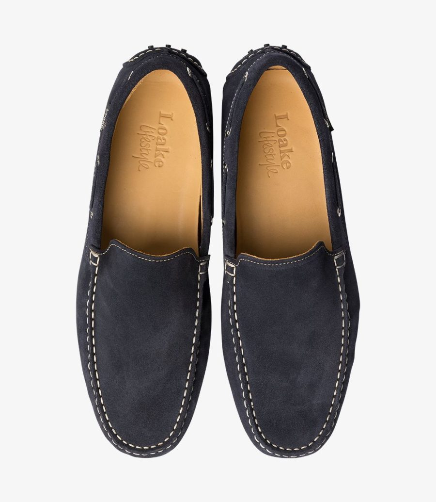 Loake Lifestyle "Donington" Driving Moccasin Navy Blue Suede