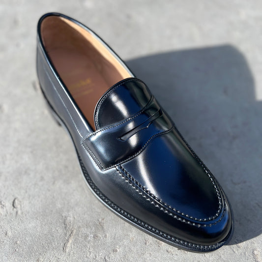 Loake Professional "Imperial" Black Polished Penny Loafer