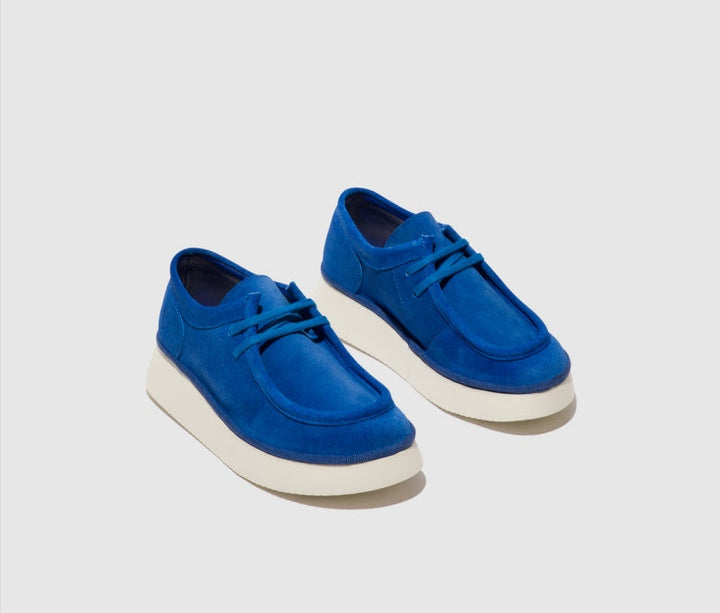 Fly London Ceza437Fly Denim Blue Suede Lace Up shoe. Only sizes 4, 6 and 7 left.