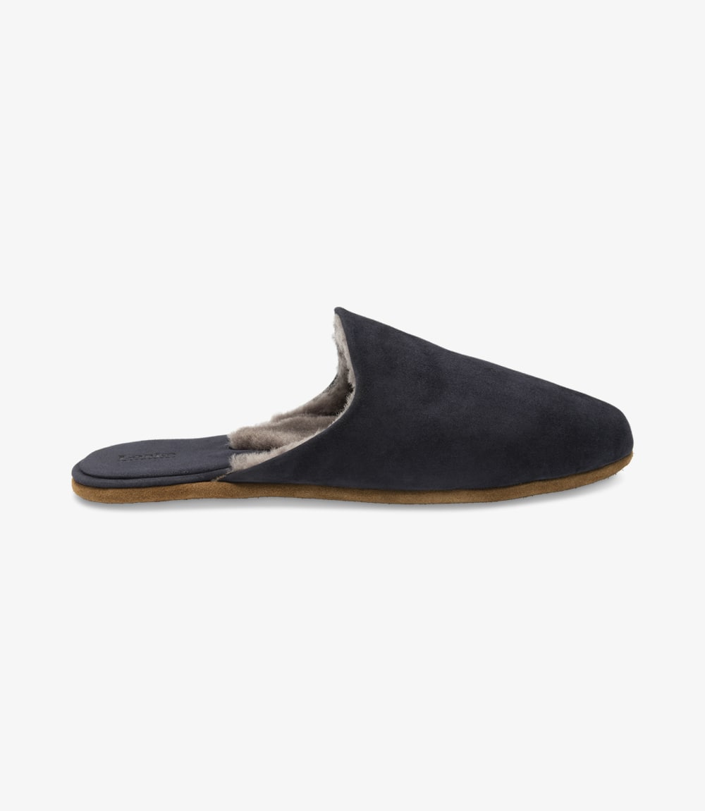 Loake Cavalry Slippers Navy Suede