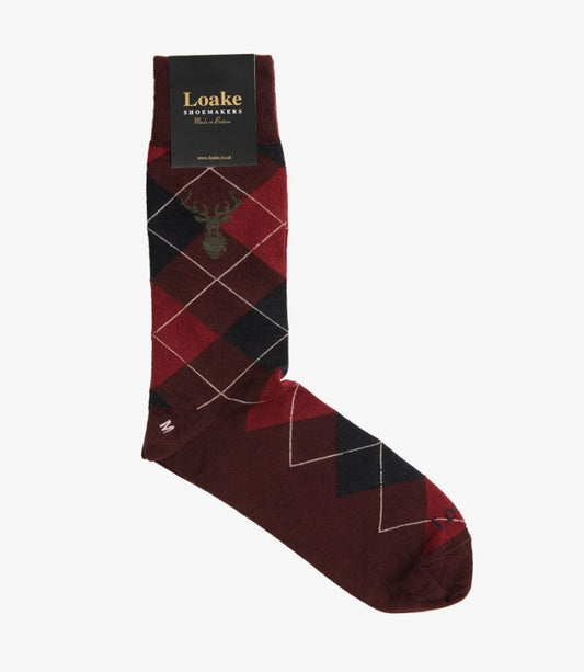 Loake Socks Argyle Port Wool