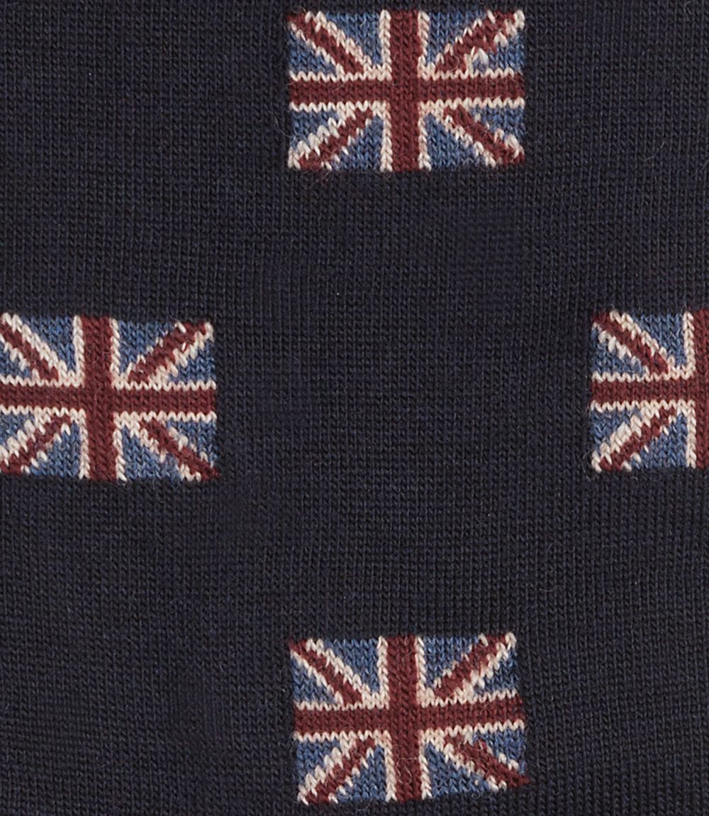 Loake Union Jack Wool Socks Navy