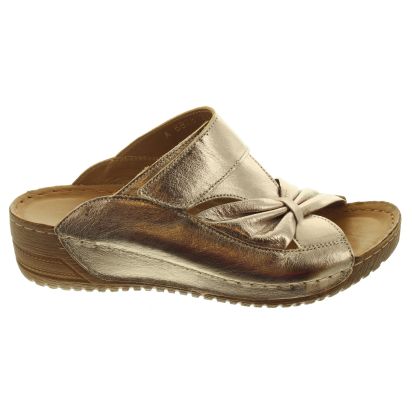 Adesso Lexi Metallic Leather Bow Mule Sandal Only size 3, 5 and 9 left