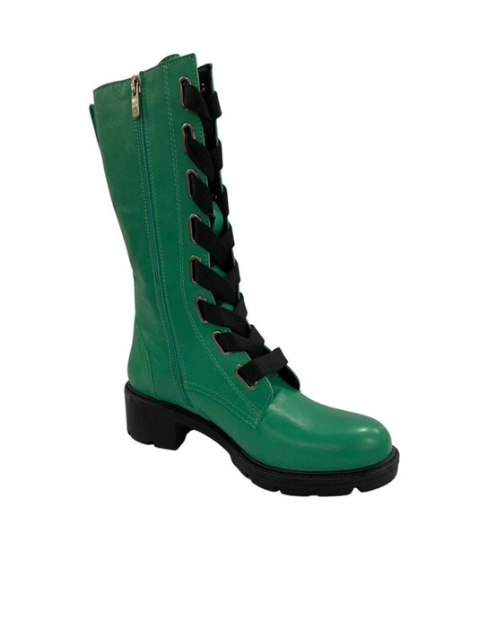 Adesso Roxy Emerald Leather Lace Up Mid Length Boot With Side zip Only size 5