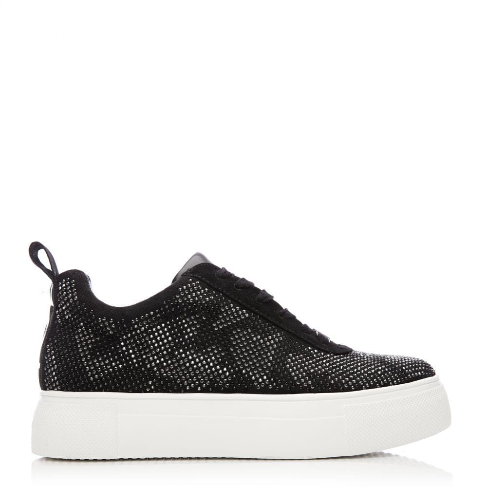 Moda In Pelle Alonzi Black Snake Embellished Trainer Only 3 left