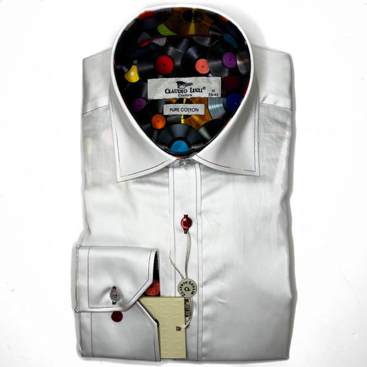 Claudio Lugli Men's White Multi Stitch Shirt - CP6862