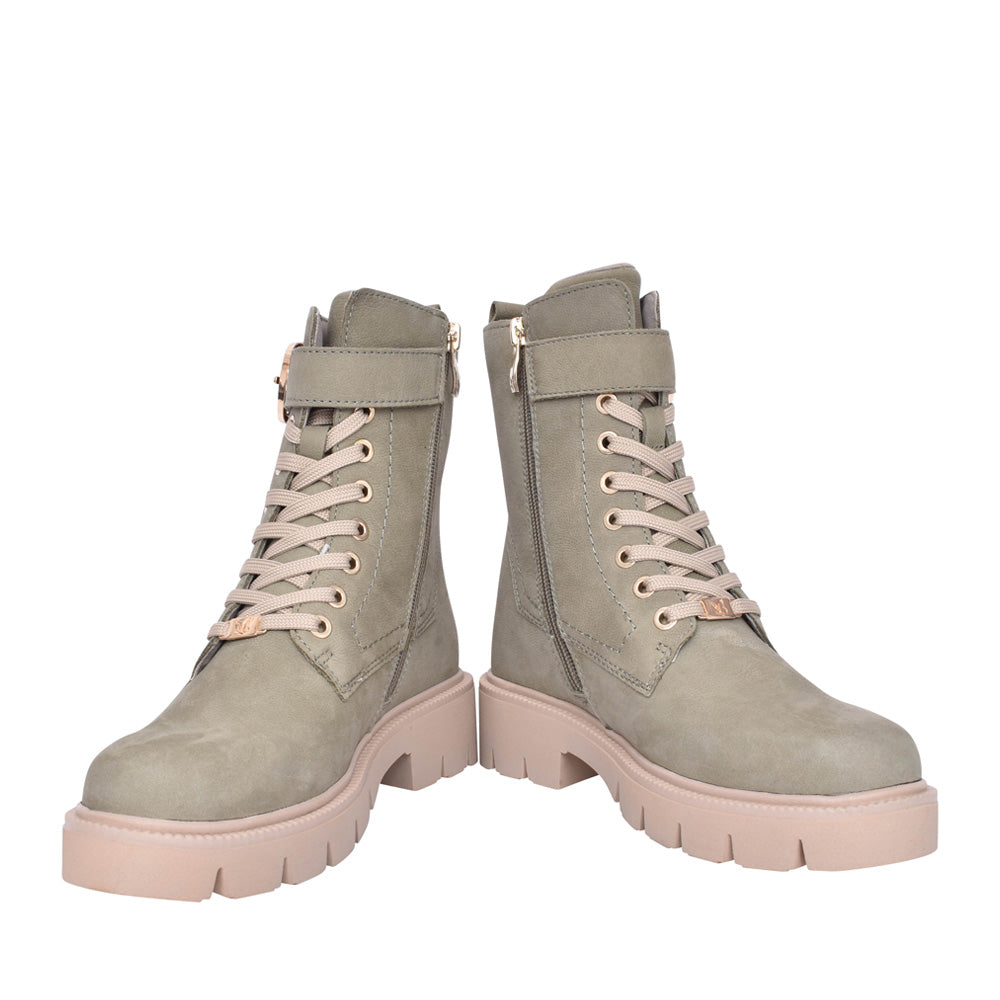 Caprice Khaki Nubuck Chunky Sole Ankle Boot.  Only size 3.5 left.