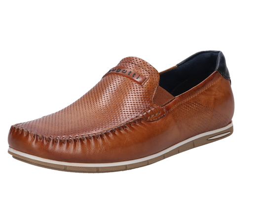 Leather Slip On Moccasin Cognac