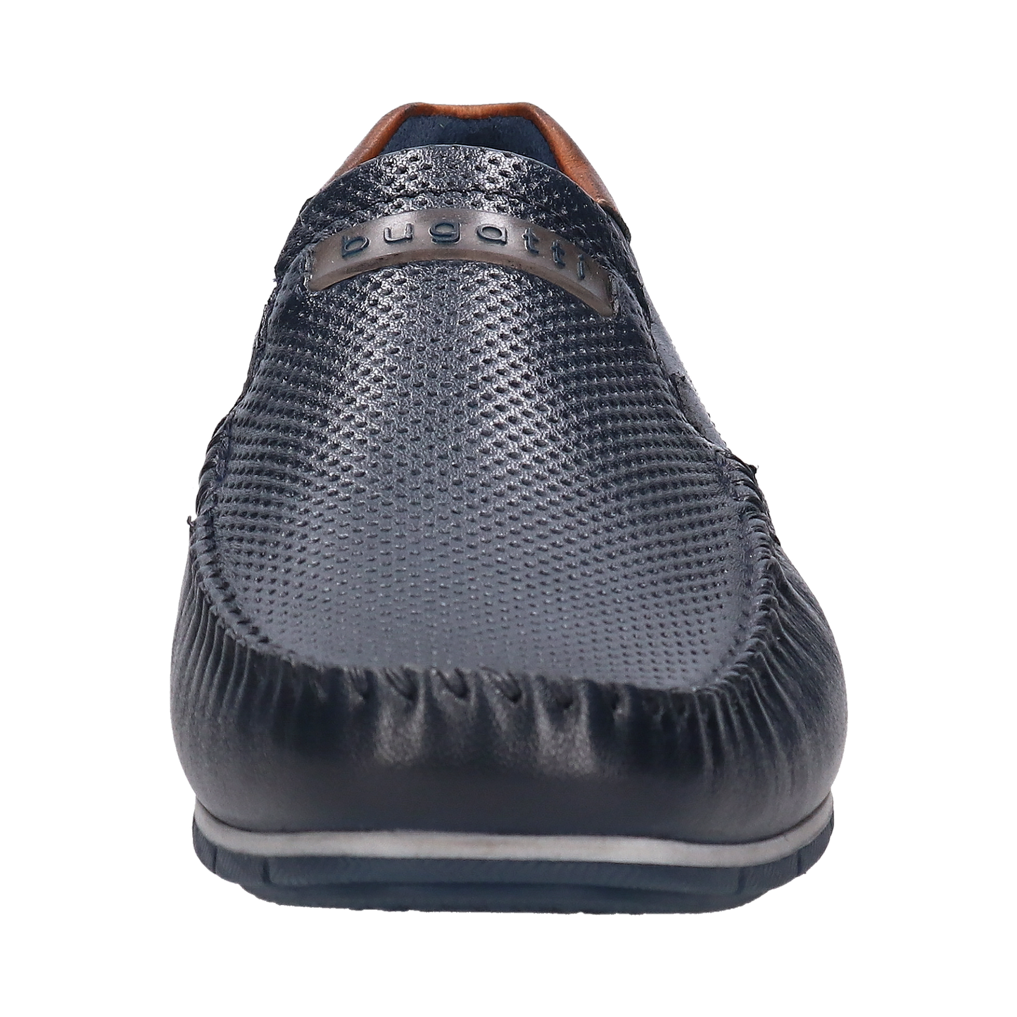 Leather Slip On Moccasin Dark Blue