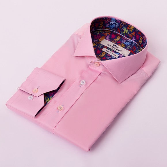 Detail Signature Plain Pink Shirt