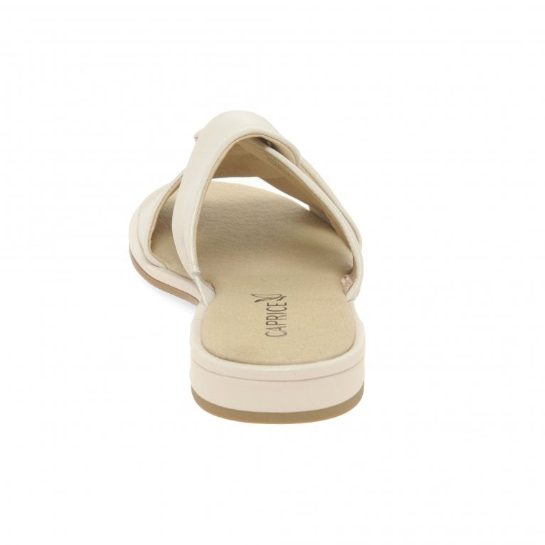 Caprice Off White Soft Leather Flat Mule.