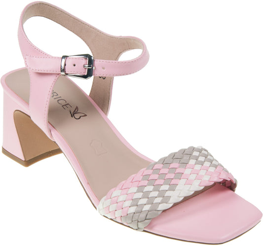 Caprice Rose Pink/ white grey block heel sandal.