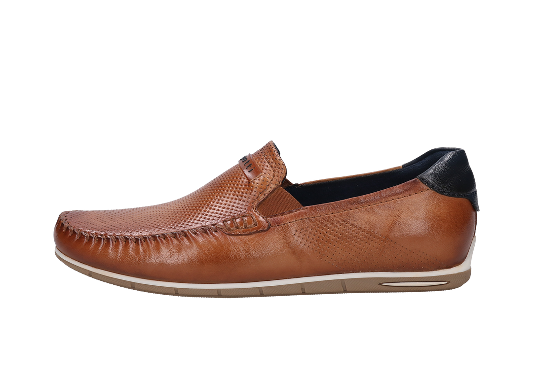 Leather Slip On Moccasin Cognac