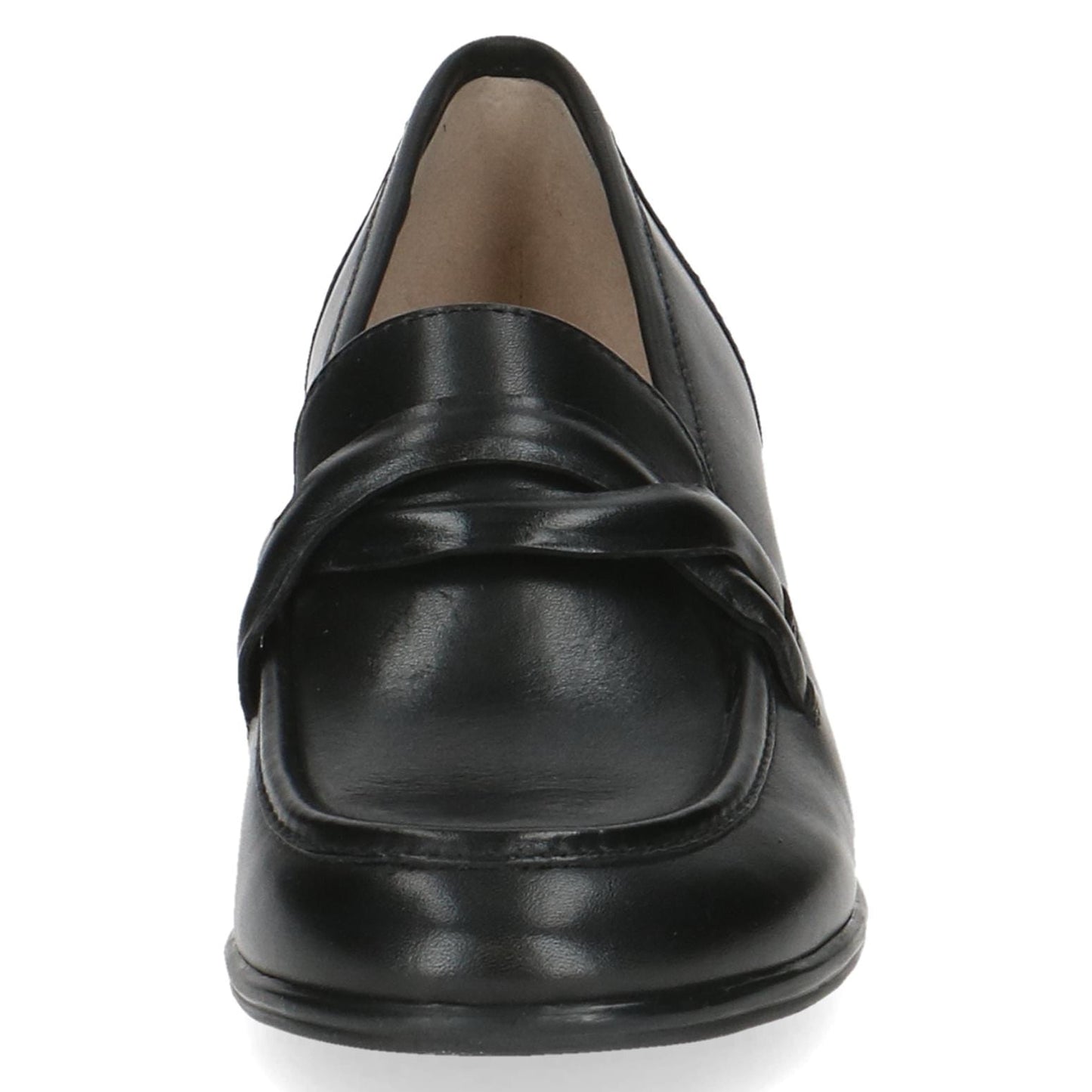 Caprice Black Nappa Leather Heel Loafer
