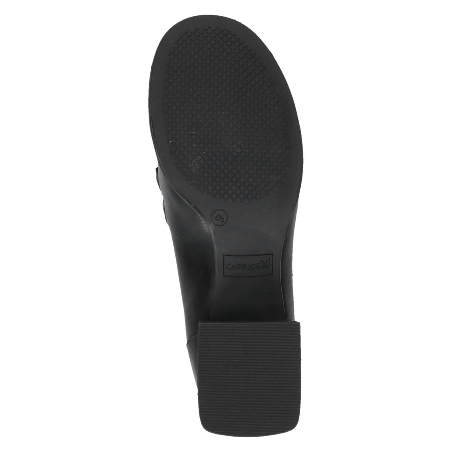 Caprice Black Nappa Leather Heel Loafer