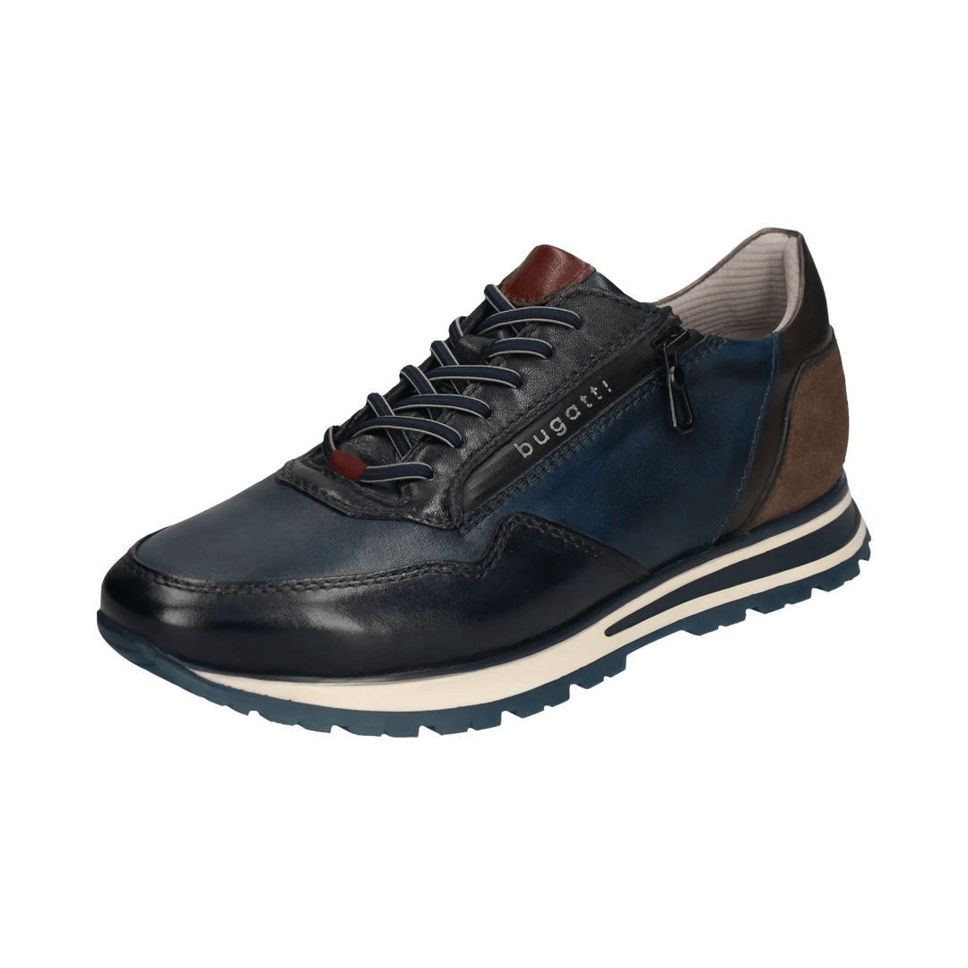 Philip Lace Up Leather Trainer Dark Blue