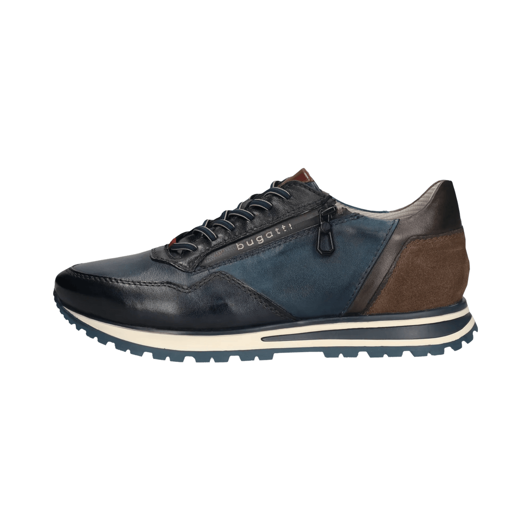 Philip Lace Up Leather Trainer Dark Blue