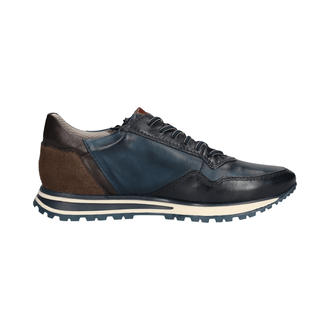 Philip Lace Up Leather Trainer Dark Blue