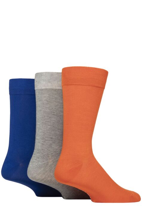 Glenmuir 1891 Bamboo Socks Orange, Grey, Blue.