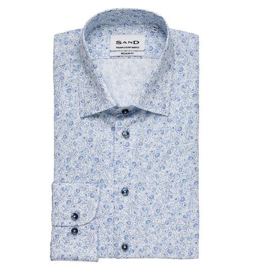 State N2 Blue Micro Floral Cotton Shirt