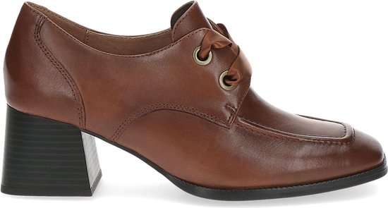 Caprice Cognac Nappa Leather Heeled Lace Up Shoe.