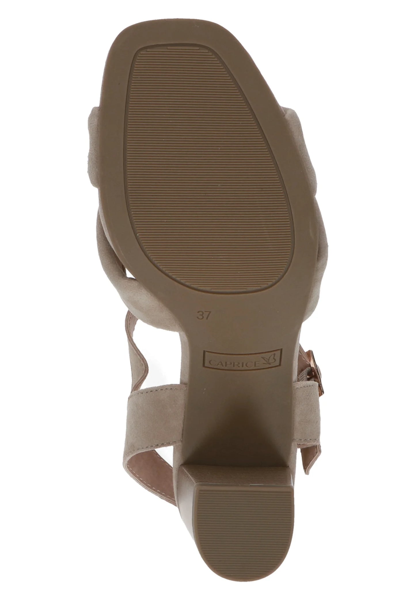 Caprice Cement Suede Heel Sandal