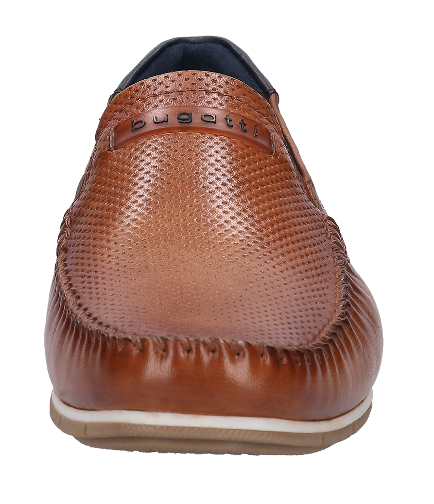 Leather Slip On Moccasin Cognac