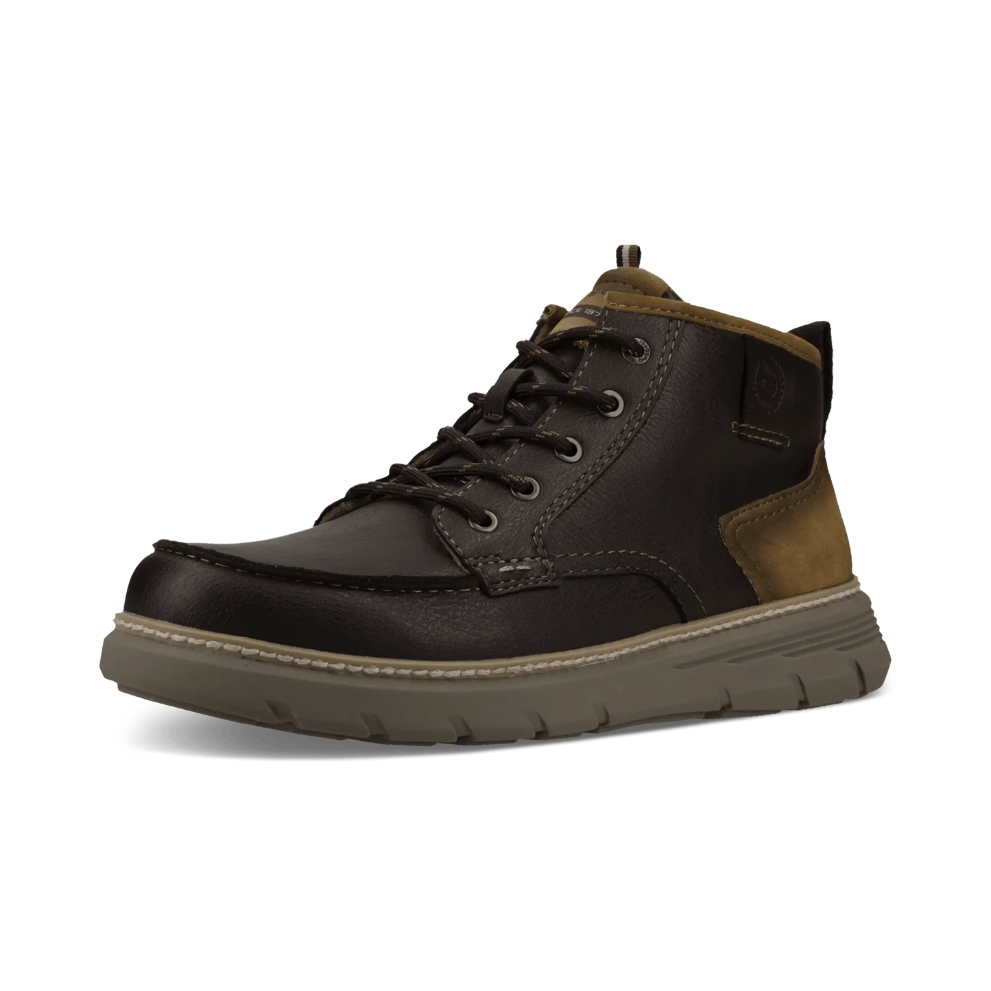 Palau Lace Up Boot Dark Brown with side zip