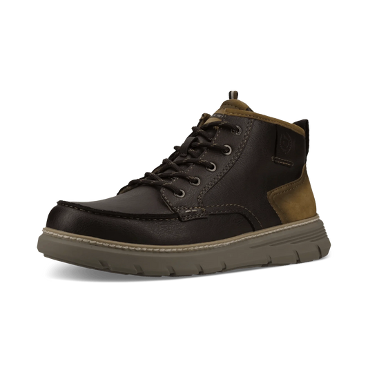 Palau Lace Up Boot Dark Brown with side zip